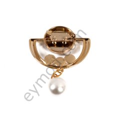 İnci Sallantılı Broş GOLD