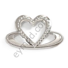 30 Taşlı Kalp Dikme Aksesuar NİKEL