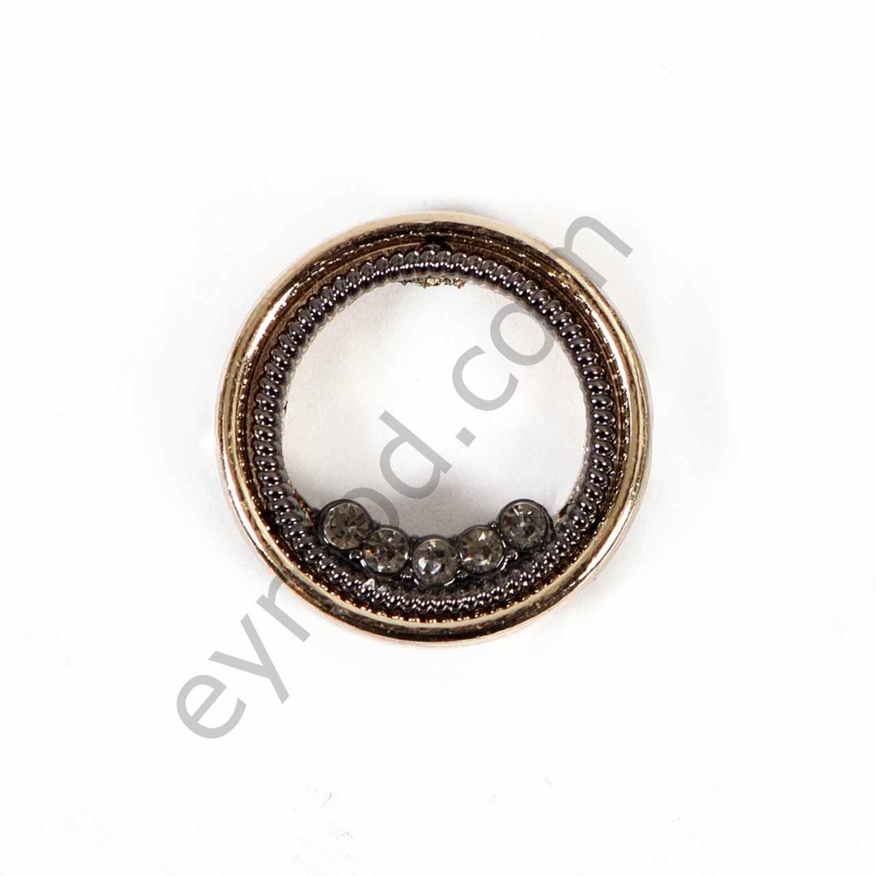 Beş Taşlı Yuvarlak Dikme GOLD+BLACK NİKEL