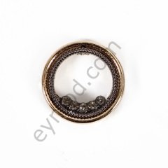 Beş Taşlı Yuvarlak Dikme GOLD+BLACK NİKEL