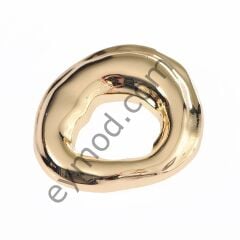 Kabartma Desenli Delikli Broş GOLD