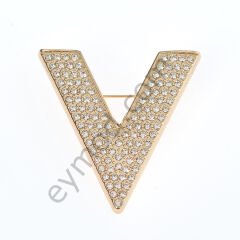 120 Taşlı V Broş