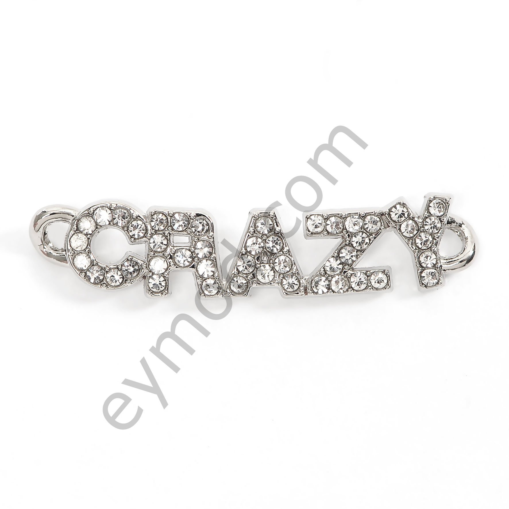 45 Taşlı Crazy Yazılı Dikme Aksesuar NİKEL