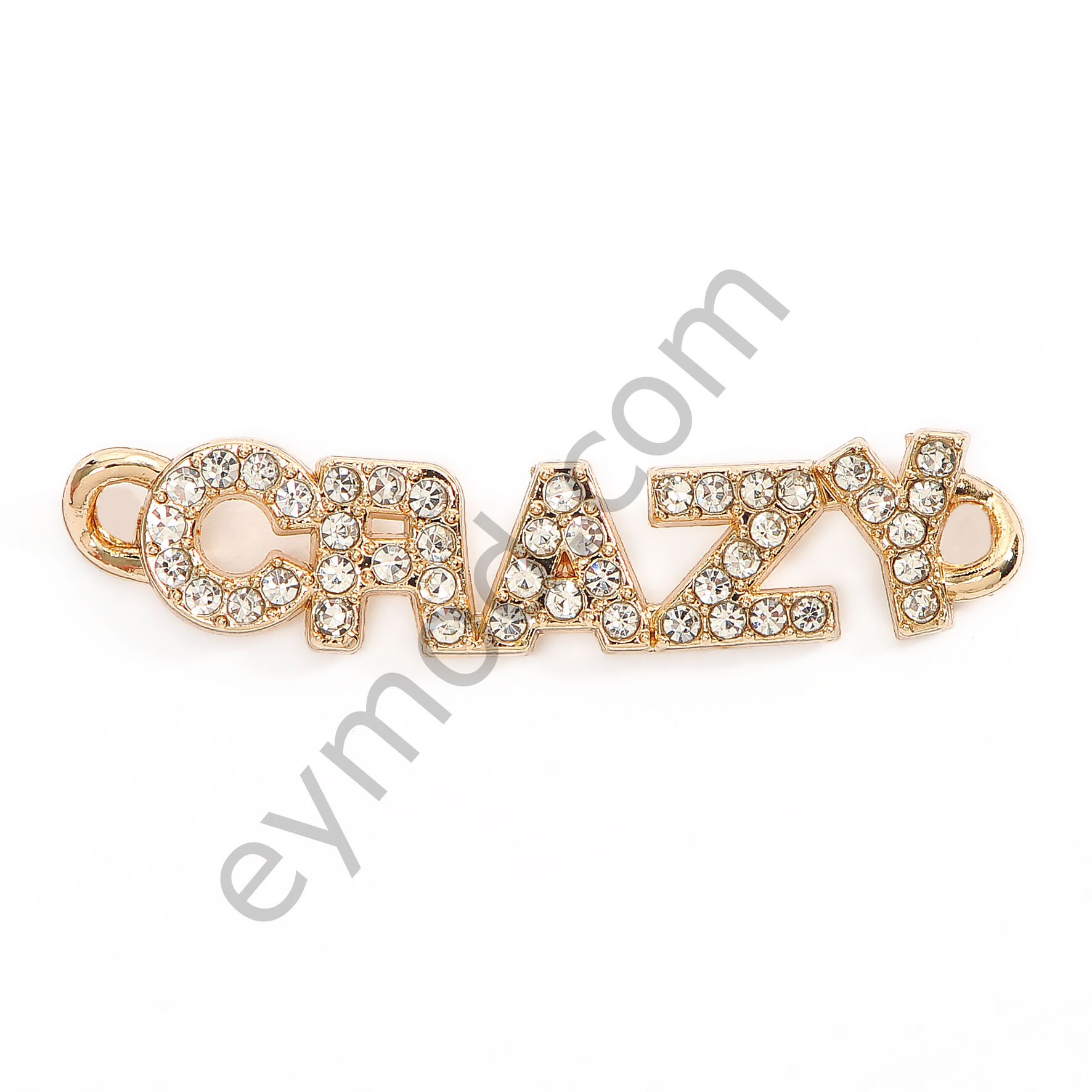 45 Taşlı Crazy Yazılı Dikme Aksesuar GOLD