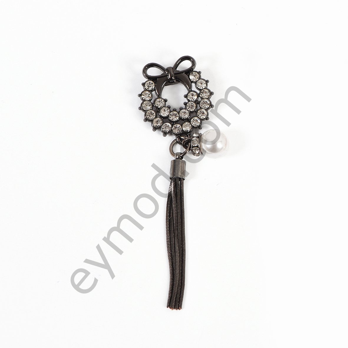 Tepesi Fiyonklu Broş BLACK NİKEL