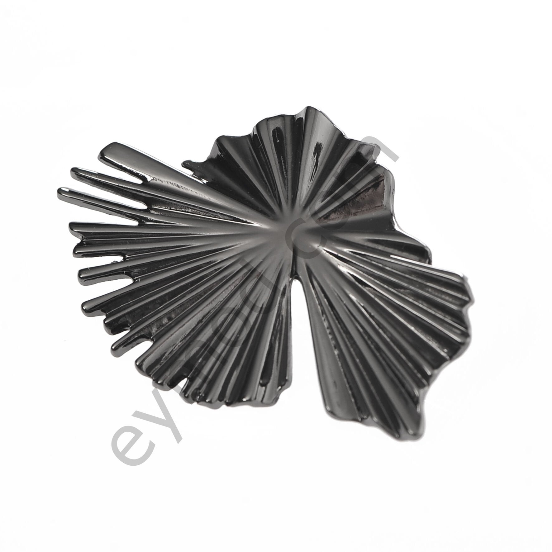 Çizgi Desenli Kapak Broş BLACK NİKEL