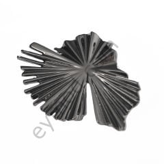 Çizgi Desenli Kapak Broş BLACK NİKEL