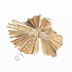 Çizgi Desenli Kapak Broş GOLD