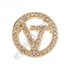 47 Taşlı V Desenli Broş