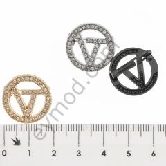 47 Taşlı V Desenli Broş