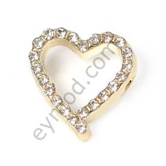 23 Taşlı Ufak Kalpli Dikme Aksesuar GOLD