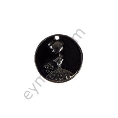Mineli Kadın Figürlü Dikme / Sallantı Aksesuar BLACK NİKEL