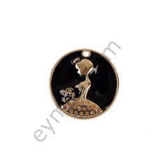 Mineli Kadın Figürlü Dikme / Sallantı Aksesuar GOLD