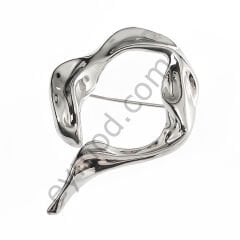 Kıvrımlı Yuvarlak Broş