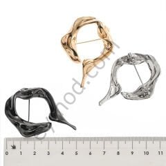 Kıvrımlı Yuvarlak Broş