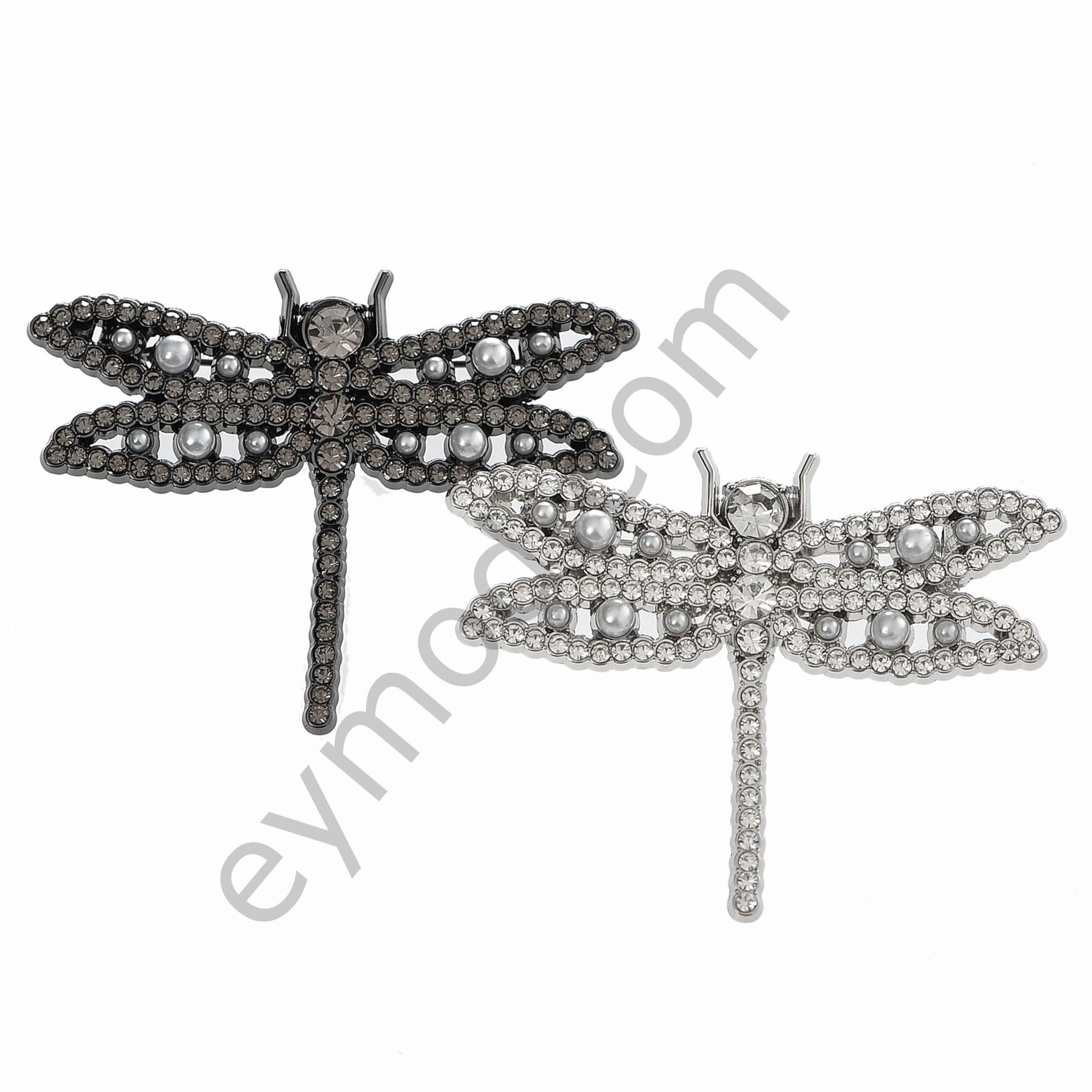 120 Taşlı İncili Kelebek Broş