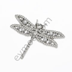 120 Taşlı İncili Kelebek Broş