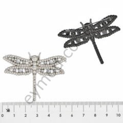 120 Taşlı İncili Kelebek Broş