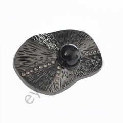 19 Taşlı Kıvrımlı İnci  Broş