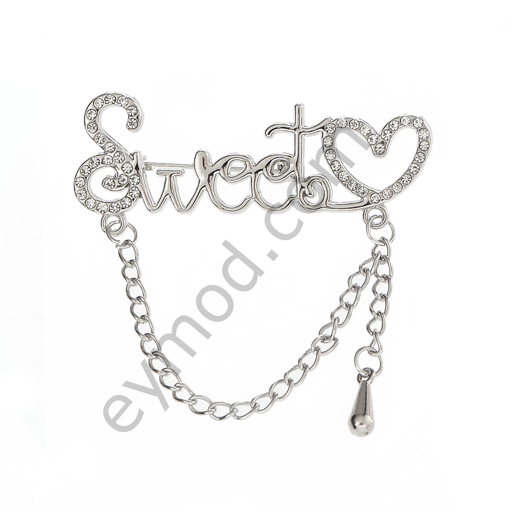 49 Taşlı Sallantılı Sweet Broş NİKEL