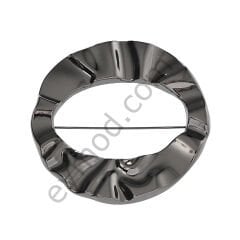 Kabartmalı Ortası Delik Broş BLACK NİKEL