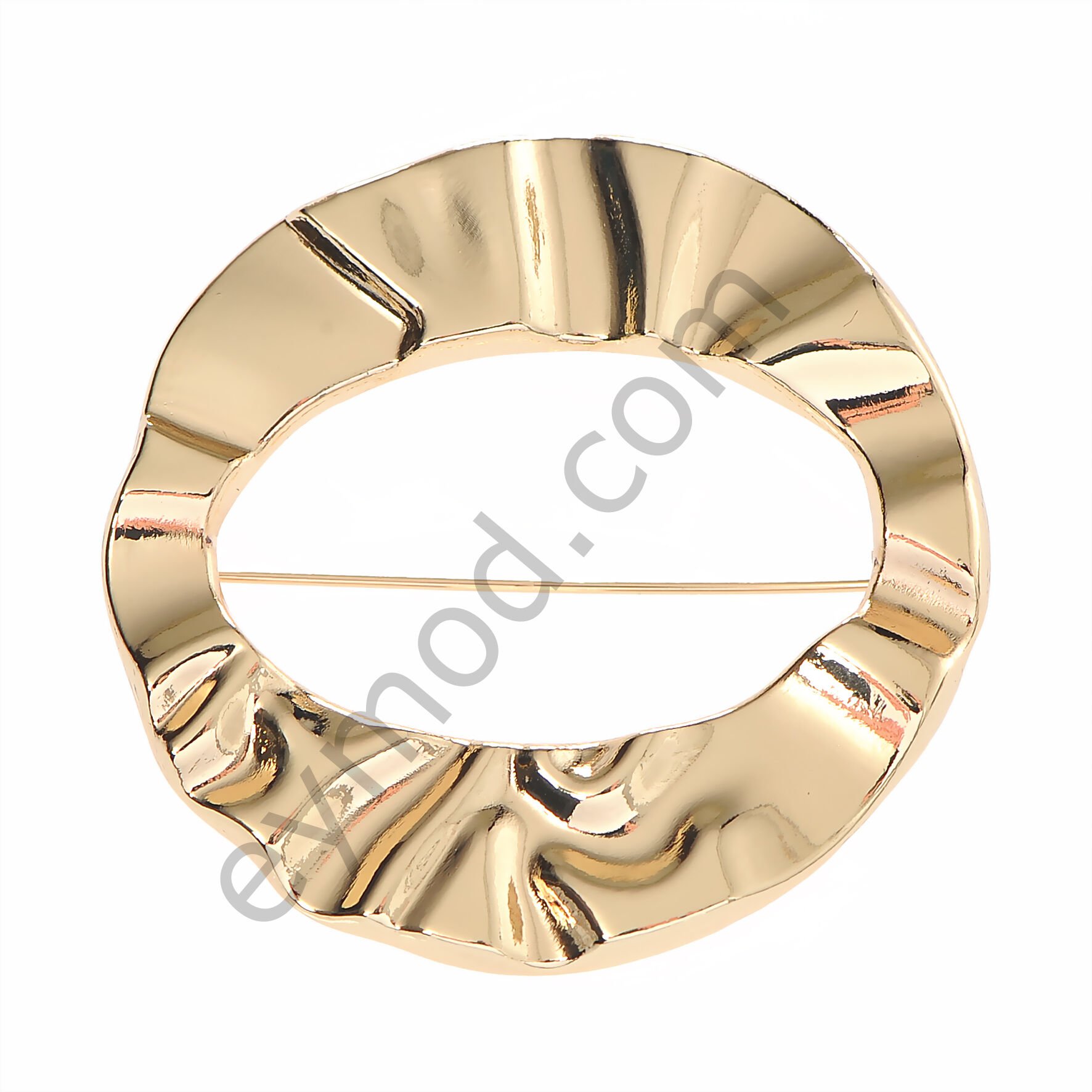 Kabartmalı Ortası Delik Broş GOLD