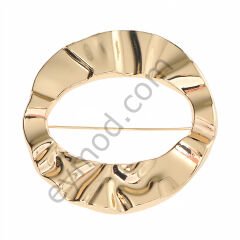 Kabartmalı Ortası Delik Broş GOLD