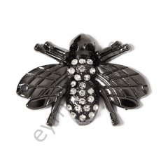 Kristal Taşlı Dikme Arı Logo BLACK NİKEL