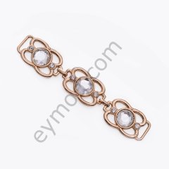 Cam Taşlı Eklemeli Toka GOLD+WHITE