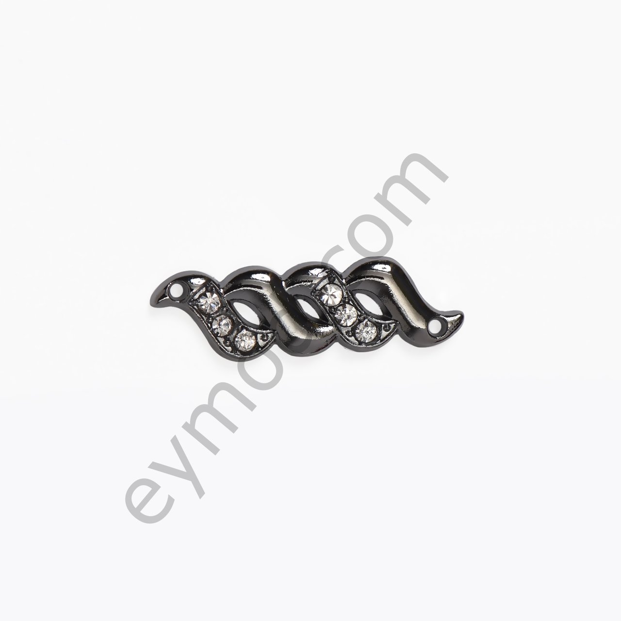 Kıvrımlı 6 Taşlı Dikme Aksesuar BLACK NİKEL