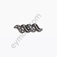 Kıvrımlı 6 Taşlı Dikme Aksesuar BLACK NİKEL