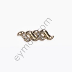 Kıvrımlı 6 Taşlı Dikme Aksesuar GOLD