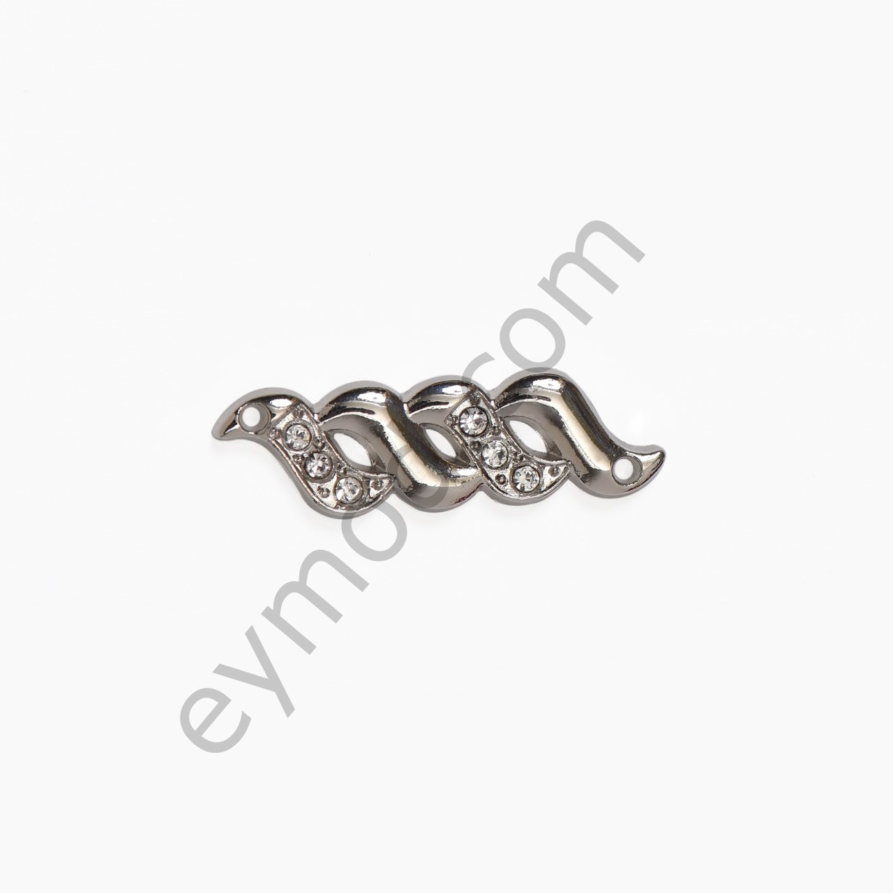 Kıvrımlı 6 Taşlı Dikme Aksesuar NİKEL