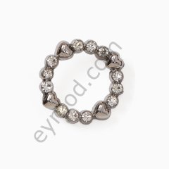 12 Taşlı Kalpli Halka Dikme NİKEL