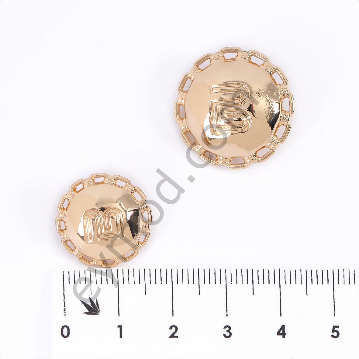 B Yuvarlak Hasır Kenarlı Düğme Gold DÜĞME BOYU 28L (~18 mm)