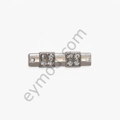 4 Taşlı Çift Kareli Dikme NİKEL