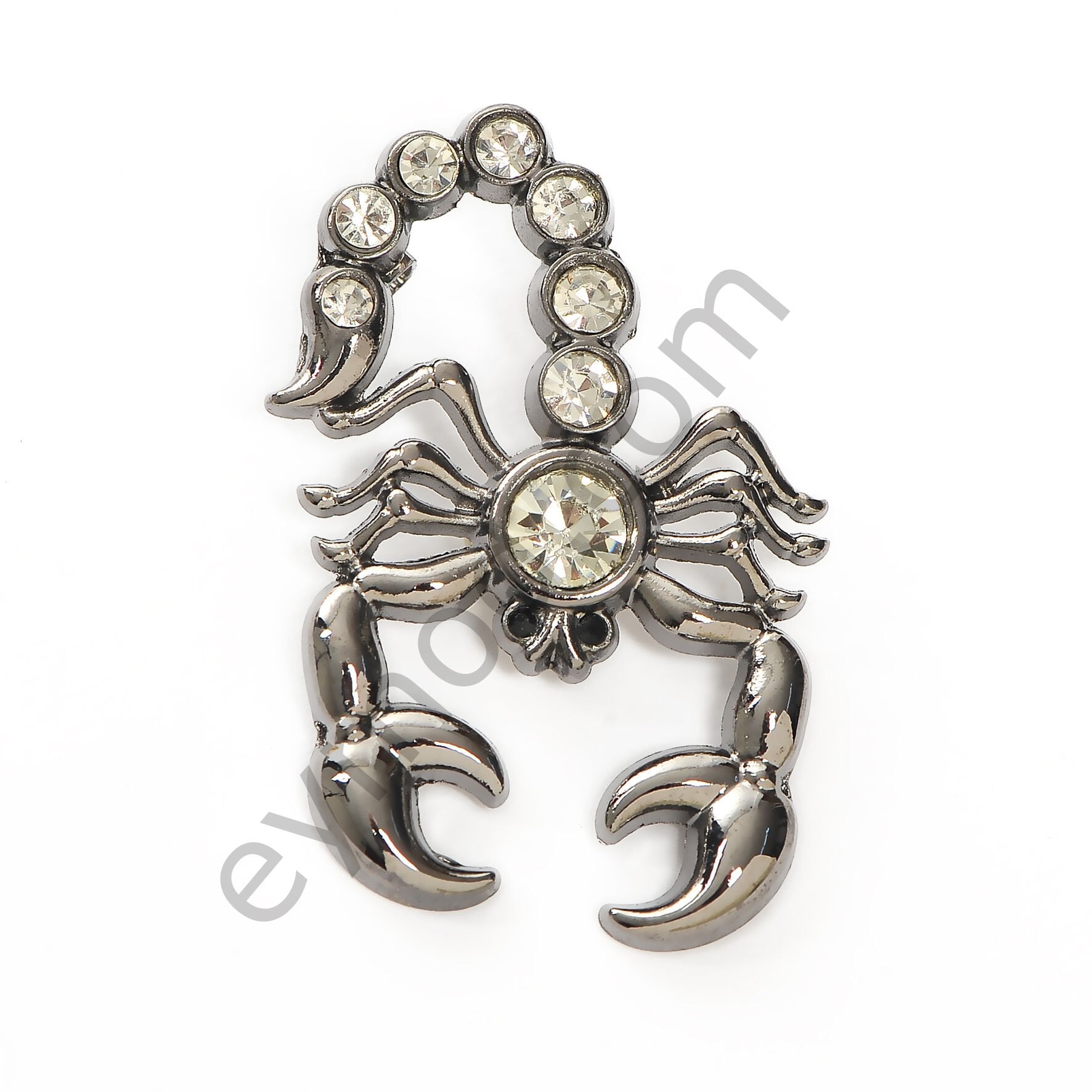 10 Taşlı Akrep Broş BLACK NİKEL