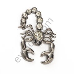 10 Taşlı Akrep Broş BLACK NİKEL