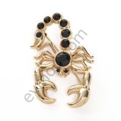 10 Taşlı Akrep Broş GOLD