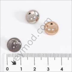 2 Taşlı B Yuvarlak Düğme DÜĞME BOYU 18L (~11.5 mm)