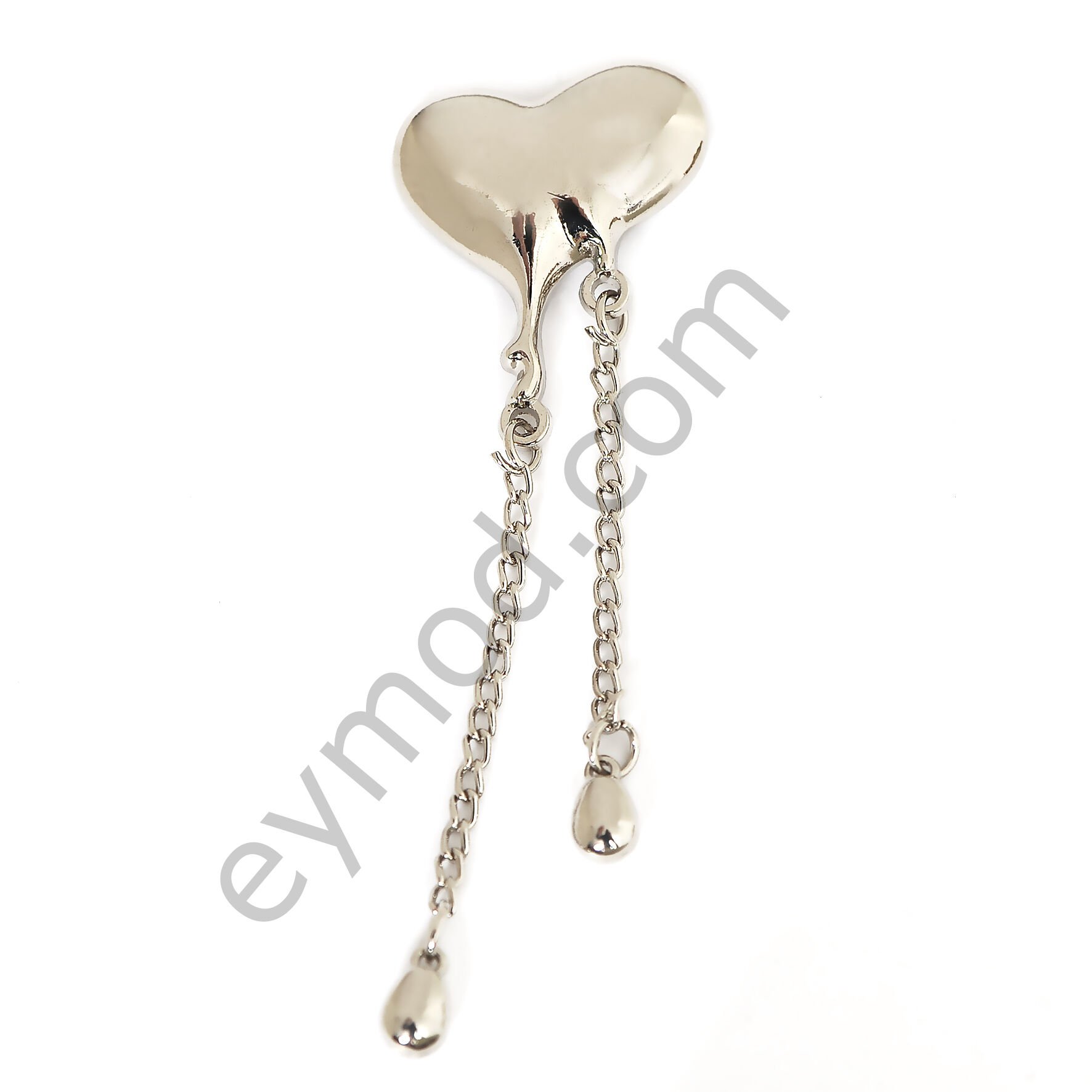 Sallantılı Kalp Broş NİKEL