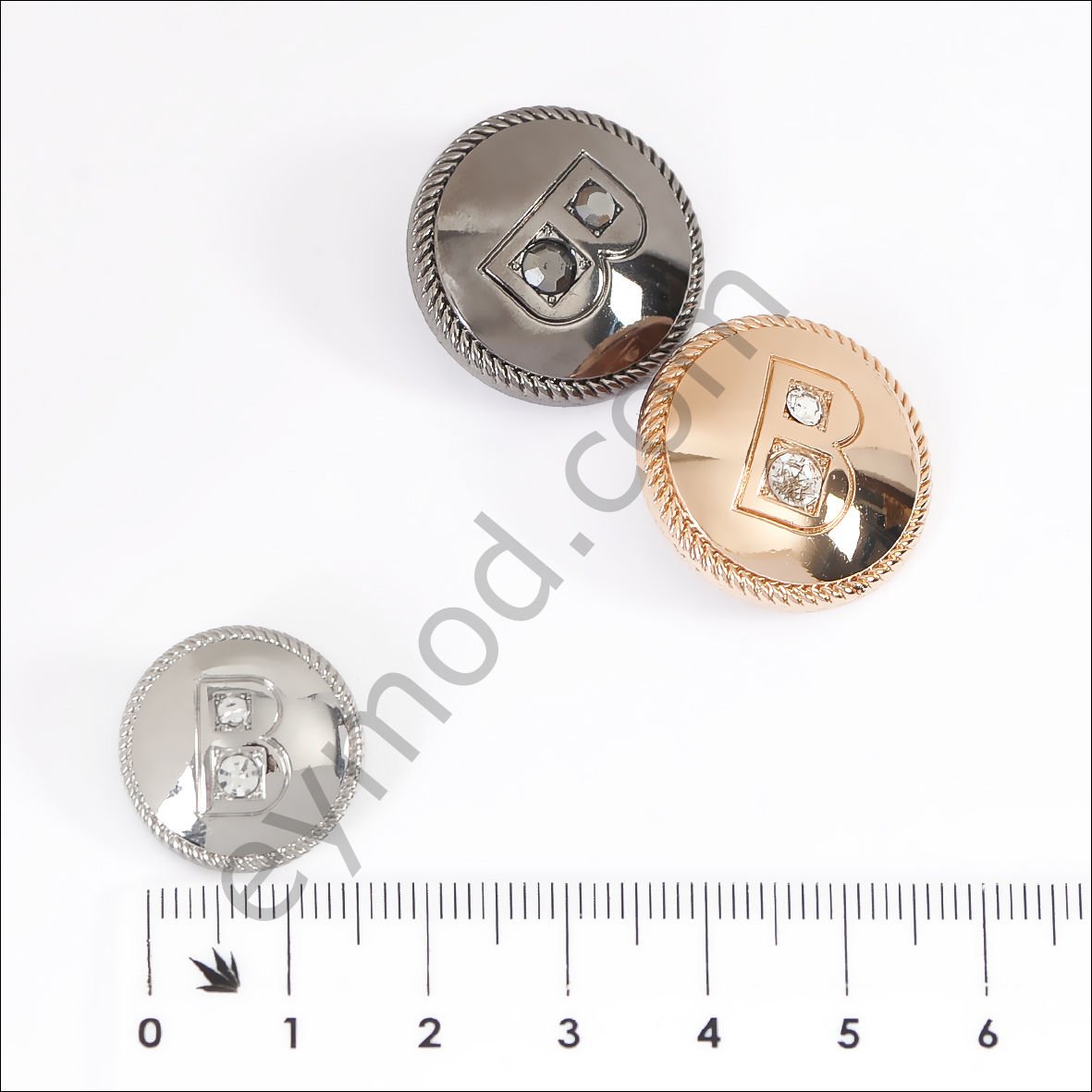 2 Taşlı B Yuvarlak Düğme DÜĞME BOYU 28L (~18 mm)