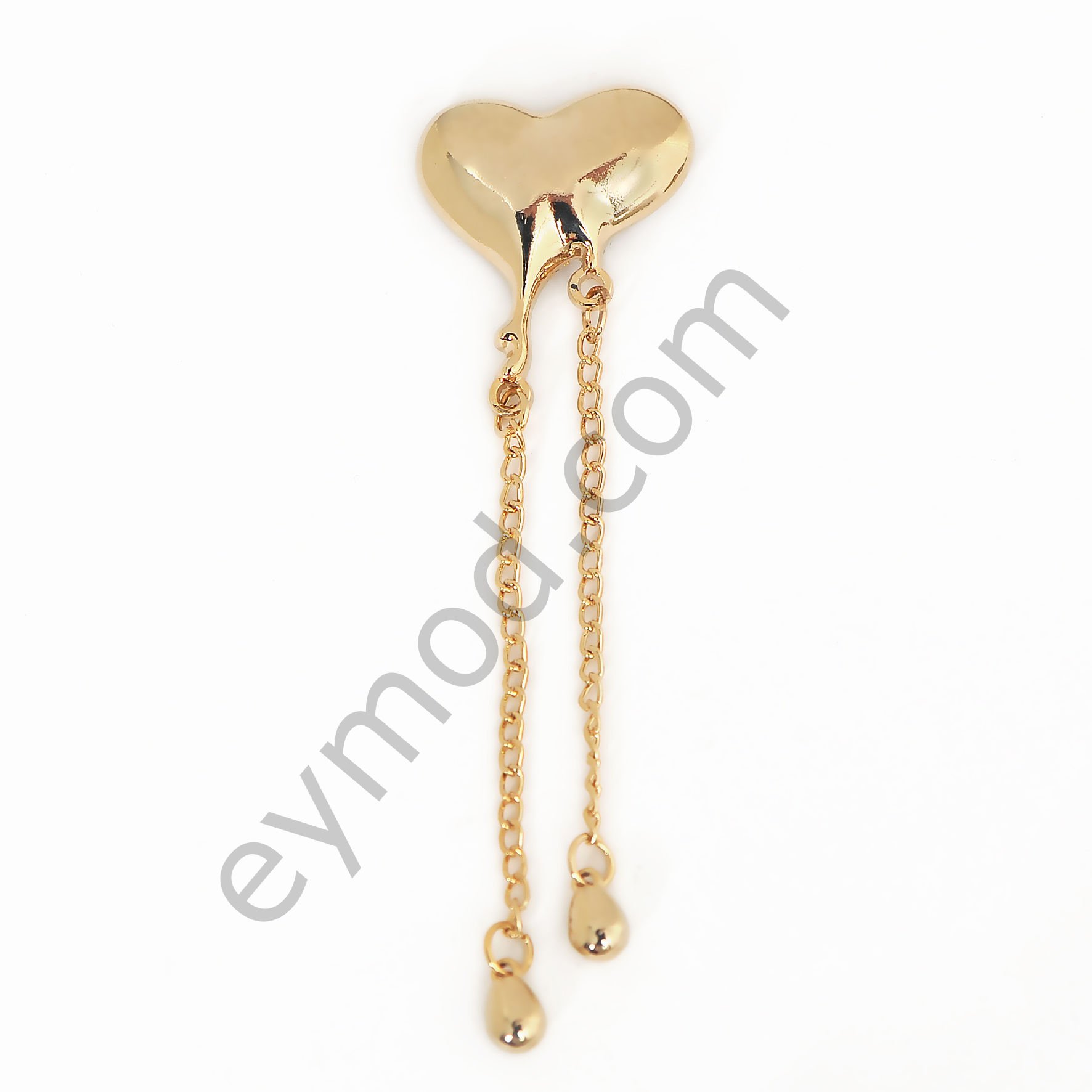 Sallantılı Kalp Broş GOLD