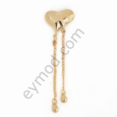 Sallantılı Kalp Broş GOLD