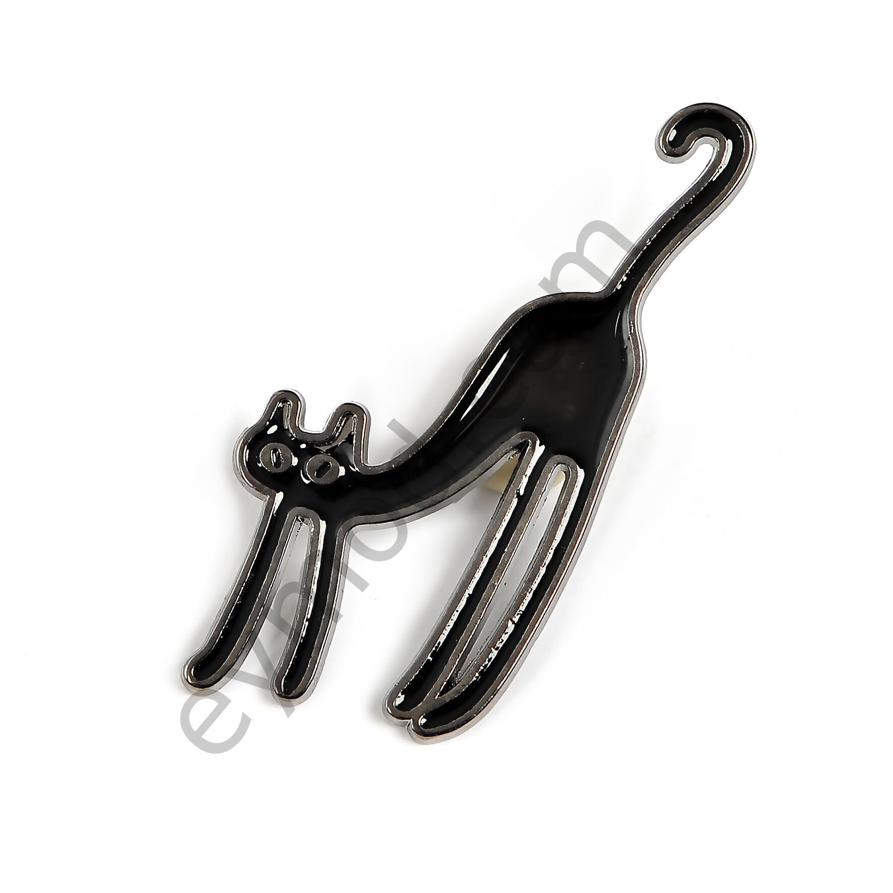 Mineli Kedi Broş BLACK NİKEL