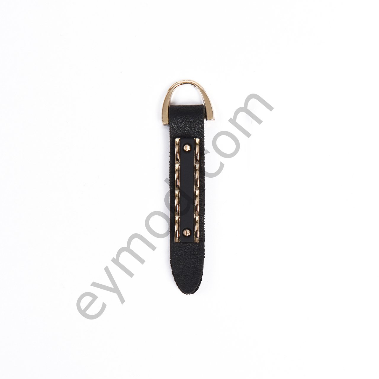 Üstü Tokalı Derili Elcik GOLD+BLACK