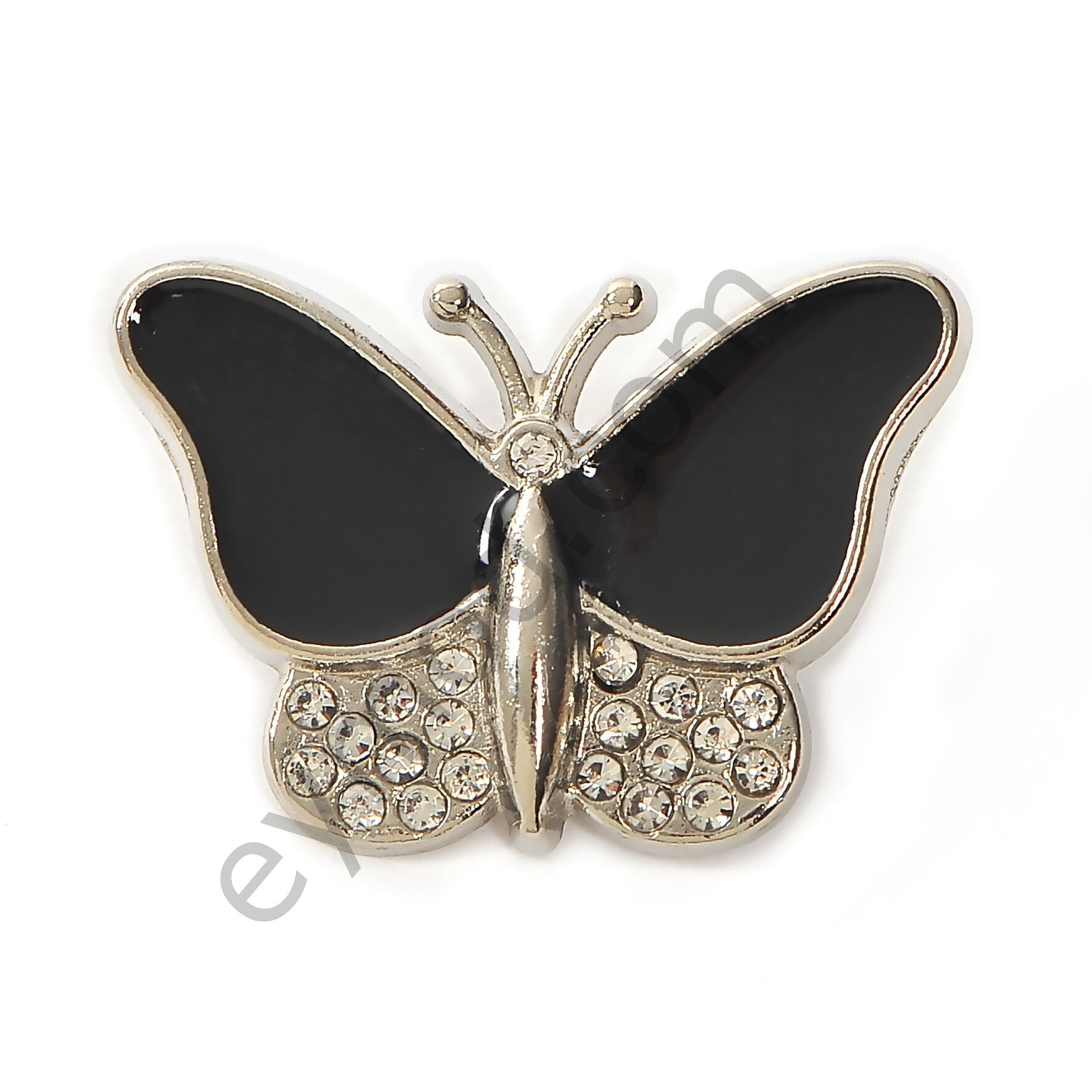 21 Taşlı Mineli Kelebek Broş NİKEL