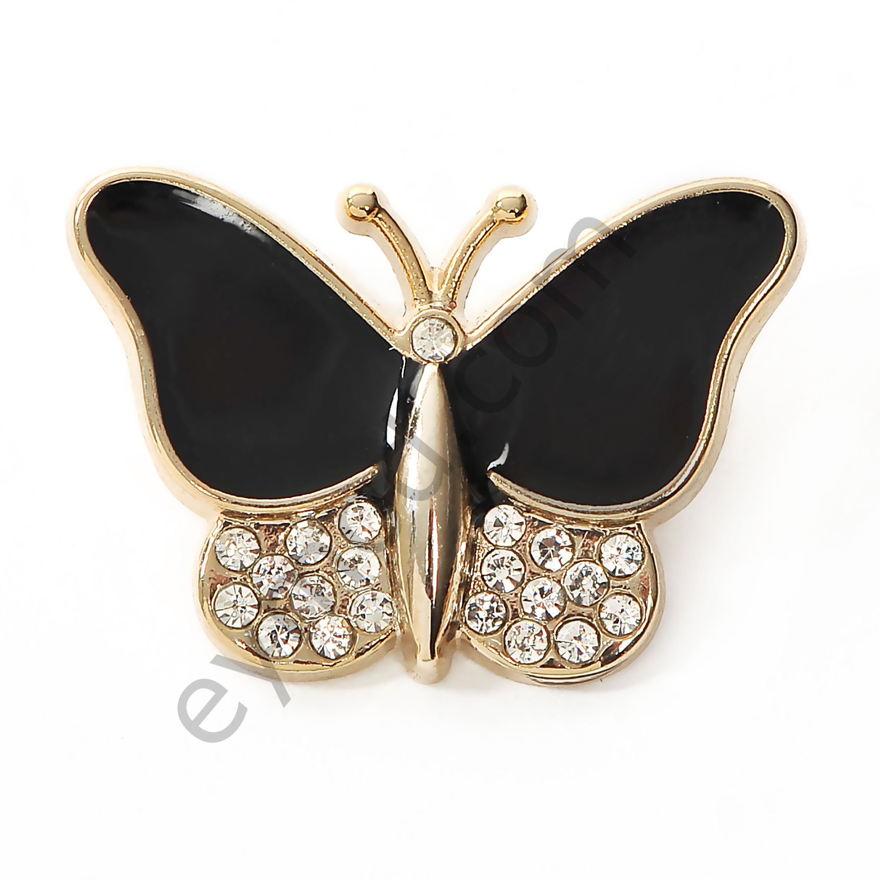 21 Taşlı Mineli Kelebek Broş GOLD