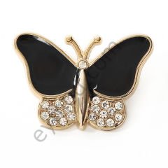 21 Taşlı Mineli Kelebek Broş GOLD