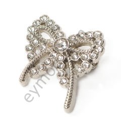 39 Taşlı Kurdela Broş NİKEL